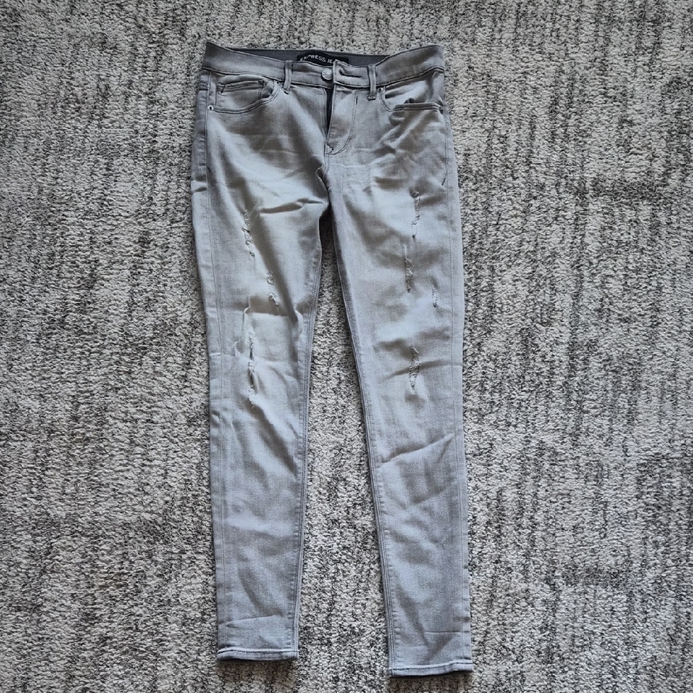 Express Women’s Skinny Jeans in Light Gray